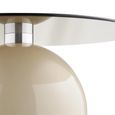 Ravello Coffee Table - Round - Sculptural Base - Grey and Beige - Tempered Glass and Metal