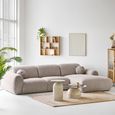 Ravello Coffee Table - Round - Sculptural Base - Grey and Beige - Tempered Glass and Metal