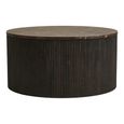 Rota Coffee Table - Round - Fluted Base - Dark Brown - Marble Look