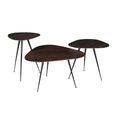 Brix Loua Coffee Table - Triangle - Set of 3 - Chestnut - Mango Wood