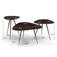 Brix Loua Coffee Table - Triangle - Set of 3 - Chestnut - Mango Wood
