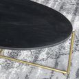 Anthony Coffee Table - Oval - Geometric Base - Black and Gold - Mango Wood