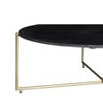 Anthony Coffee Table - Oval - Geometric Base - Black and Gold - Mango Wood
