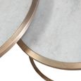 Jamie Coffee Table - Round - 2 Tier - White and Gold - Marble Effect