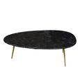 Organic Coffee Table - Oval - Low - Black and Gold - Marble Effect