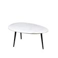 Organic Coffee Table - Oval - Low - White and Black - Marble Effect