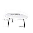 Organic Coffee Table - Oval - Low - White and Black - Marble Effect