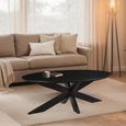Oslo Coffee Table - Oval - Spider Legs - Black - Acacia Wood