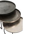 Nest of Coffee Table - 3 Tier - Round - Black - Aluminium