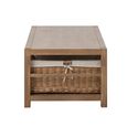Blois Coffee Table - with Wicker Basket - Natural - Pinewood