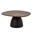 Coffee Table - Abstract - Pedestal Bases - Dark Brown and Black - Mango Wood