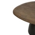 Coffee Table - Abstract - Pedestal Bases - Dark Brown and Black - Mango Wood