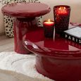 Coffee Table - Round - High Gloss Red Lacquered - Metal