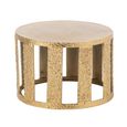 Coffee Table - Round - Slatted Base - Gold - Aluminium
