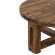 Distressed Coffee Table - Round - Open Frame Base - Brown - Recycled Wood