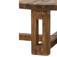 Distressed Coffee Table - Round - Open Frame Base - Brown - Recycled Wood