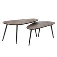 Ray Coffee Table - Set of 2 - Abstract - Starburst - Dark Brown and Black - Recycled Wood