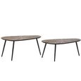 Ray Coffee Table - Set of 2 - Abstract - Starburst - Dark Brown and Black - Recycled Wood
