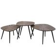 Ray Coffee Table - Set of 3 - Abstract - Starburst - Dark Brown and Black - Recycled Wood