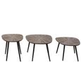 Ray Coffee Table - Set of 3 - Abstract - Starburst - Dark Brown and Black - Recycled Wood
