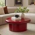 Coffee Table - Round - High Gloss Red Lacquered - Metal