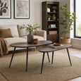 Ray Coffee Table - Set of 2 - Abstract - Starburst - Dark Brown and Black - Recycled Wood