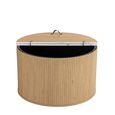 Russo Coffee Table - Fluted Base - Round - White and Natural - Marble Top and Wooden