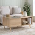 Herringford Oak Coffee Table - 1 Drawer - Chevron
