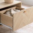 Herringford Oak Coffee Table - 1 Drawer - Chevron