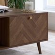 Herringford Coffee Table - 1 Drawer - Chevron - Walnut