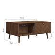 Herringford Coffee Table - 1 Drawer - Chevron - Walnut