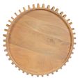Austin Coffee Table - Round - Low - Slatted Drum Base - Natural - Mango Wood