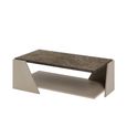 Fidia Italian Coffee Table - Fluted - Emperador Taupe - Marquinia Marble Effect Top