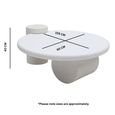 Geo White Coffee Table - Low - Abstract