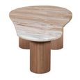Ashford Coffee Table - Abstract - Fluted - Pale Taupe - Marble Top and Mango Wood