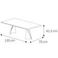 Krystal Italian Coffee Table - Tent Base - Medblue Birch Gloss - Wooden and Metal