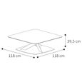 Krystal Italian Square Coffee Table - Maxi Base - Ceramic and Metal