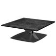 Krystal Italian Square Coffee Table - Maxi Base - Medblue Birch Gloss - Wooden and Metal