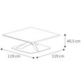 Krystal Italian Square Coffee Table - Maxi Base - Medblue Birch Gloss - Wooden and Metal