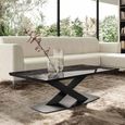 Krystal Italian Coffee Table - Medblue Birch Gloss - Wooden and Metal