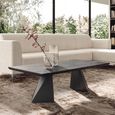 Krystal Italian Coffee Table - Tent Base - Medblue Birch Gloss - Wooden and Metal