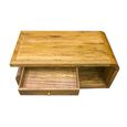 Curved Edge Mango Wood 1 Drawer Coffee Table thumbnail 3