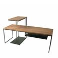 Bastia Slim Teak Wood Coffee Table With Lamp Table thumbnail 2