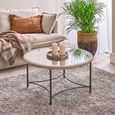 Round Coffee Table Mango Wood with Metal Base thumbnail