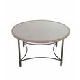 Round Coffee Table Mango Wood with Metal Base thumbnail 2