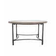 Round Coffee Table Mango Wood with Metal Base thumbnail 3