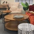 Evansville Mango Wood Round Coffee Table thumbnail 5