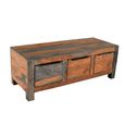 Cube Goa Petite Coffee Table - 3 Drawer - Low - Rustic Sheesham