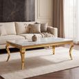 Louis Coffee Table - Grey Marble & Gold