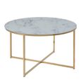 Alisma Coffee Table - Round - White Marble - Gold Legs
